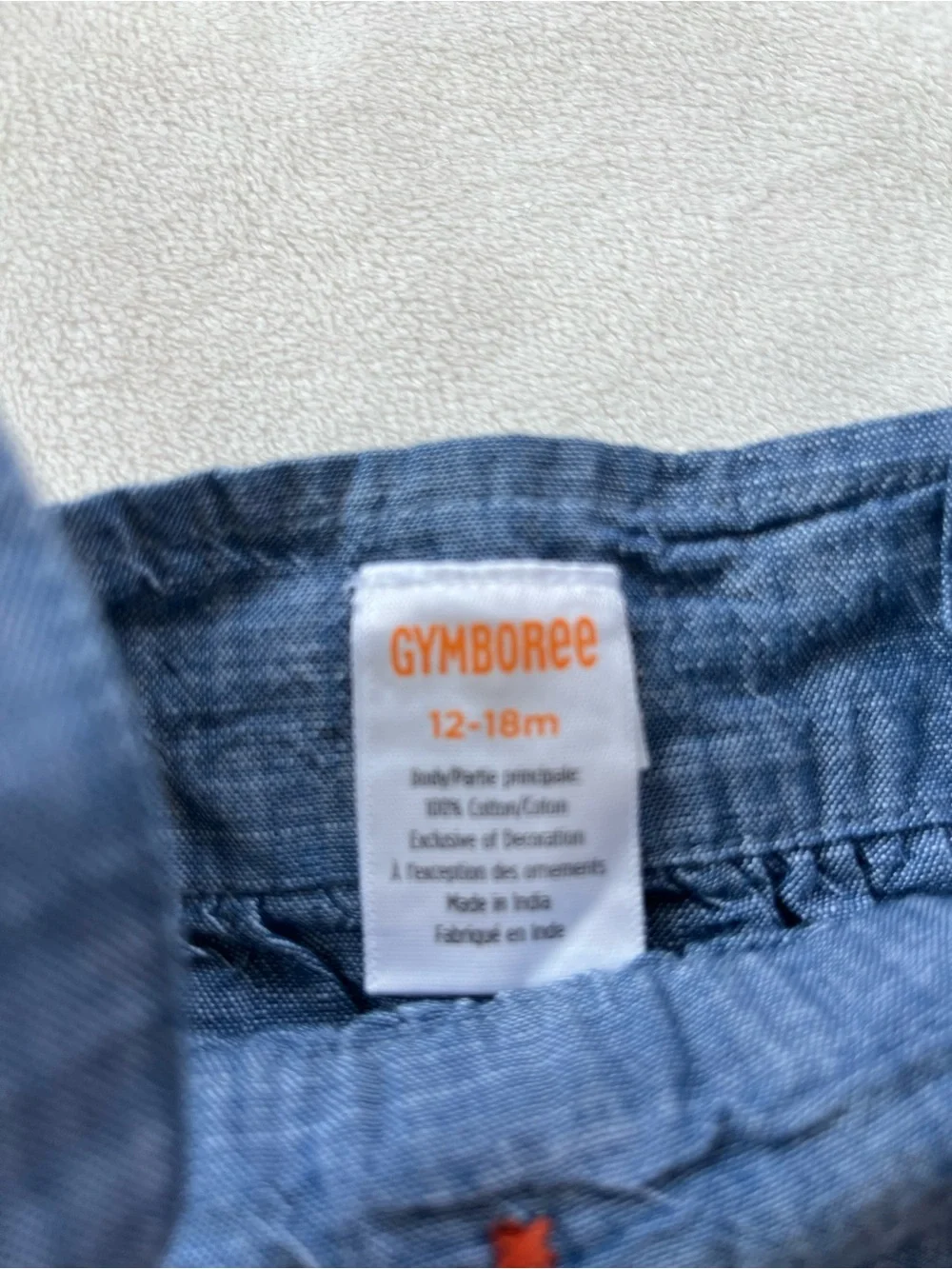 Gymboree Blue Chambray Pumpkin Dress with White Pumpkin Leggings